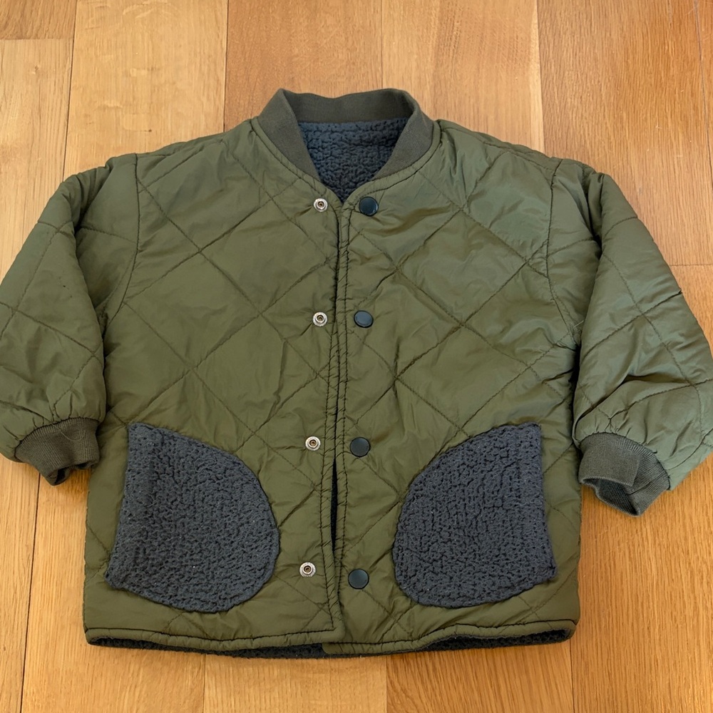 Zara Toddler boy Quilted nylon  Sherpa Reversible Bomber Jacket